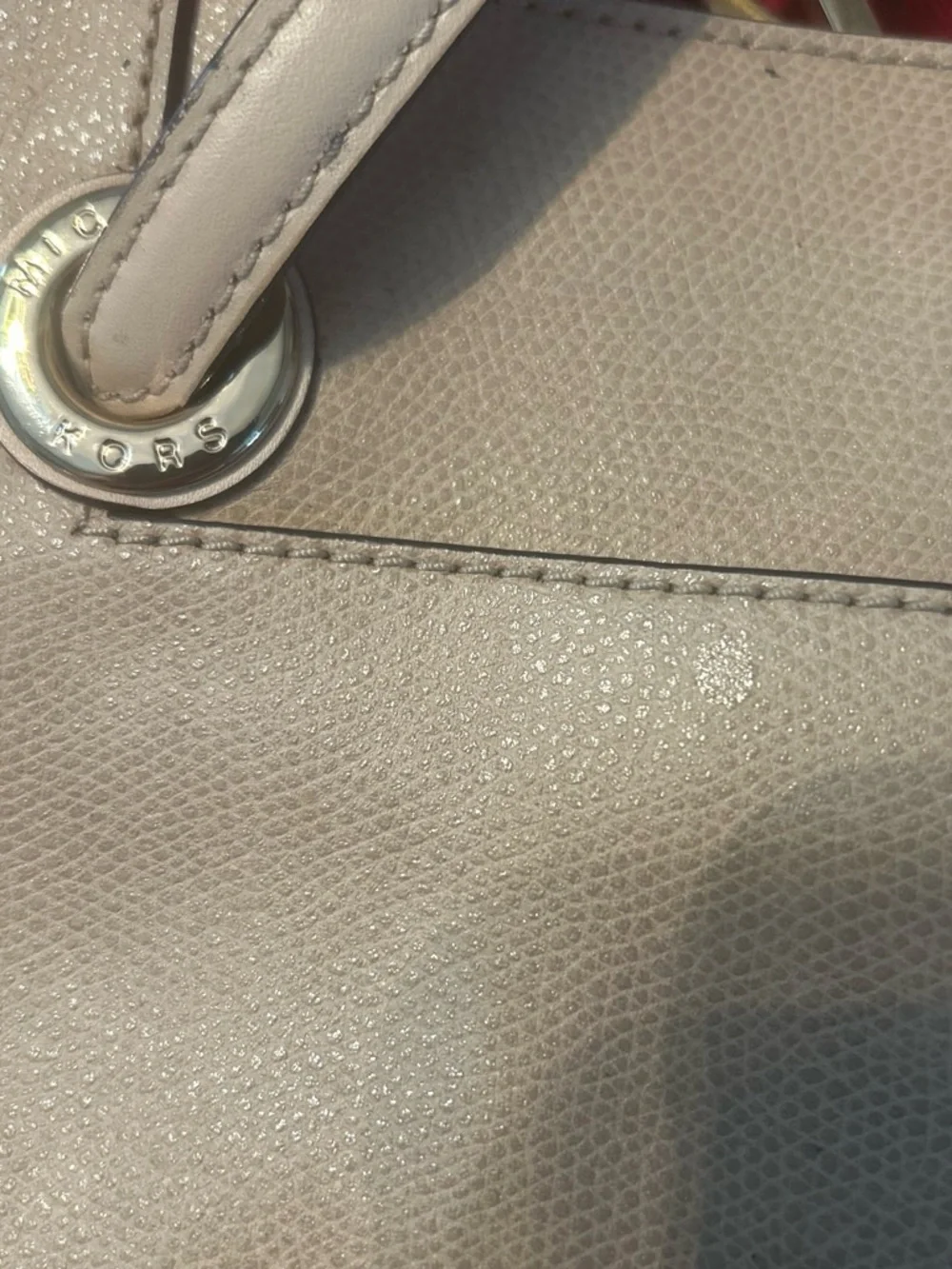 Michael Kors Beige/Tan Leather Tote with Gold Hardware